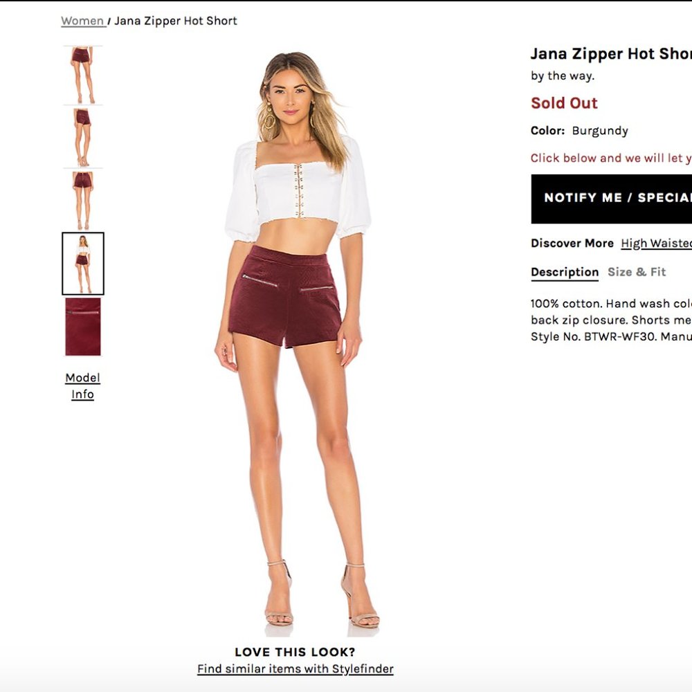 Jana Zipper Hot Short